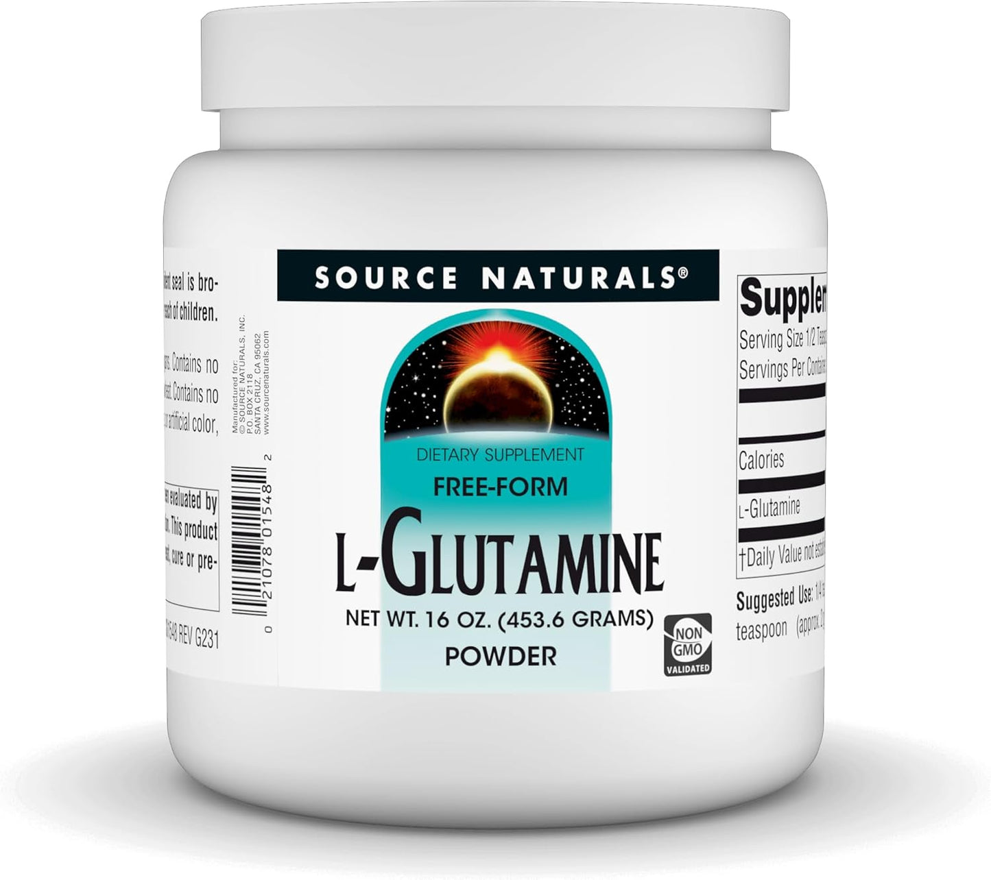 16 oz Source Naturals L-Glutamine Powder for Metabolic Energy Support