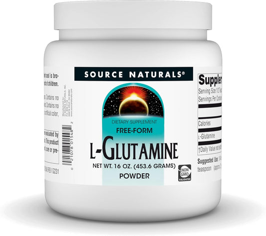 16 oz Source Naturals L-Glutamine Powder for Metabolic Energy Support