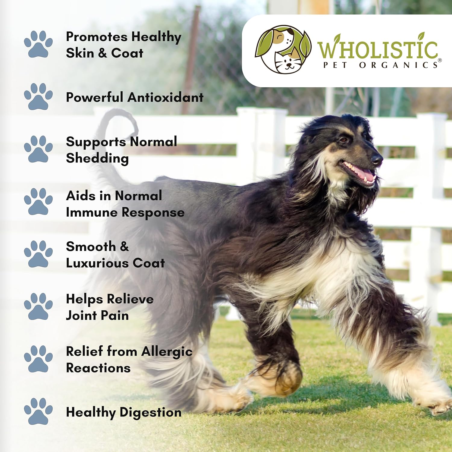16 Oz Wholistic Pet Organics Flaxseed Oil: Omega 3 Supplement for Dog Skin Relief & Coat Health