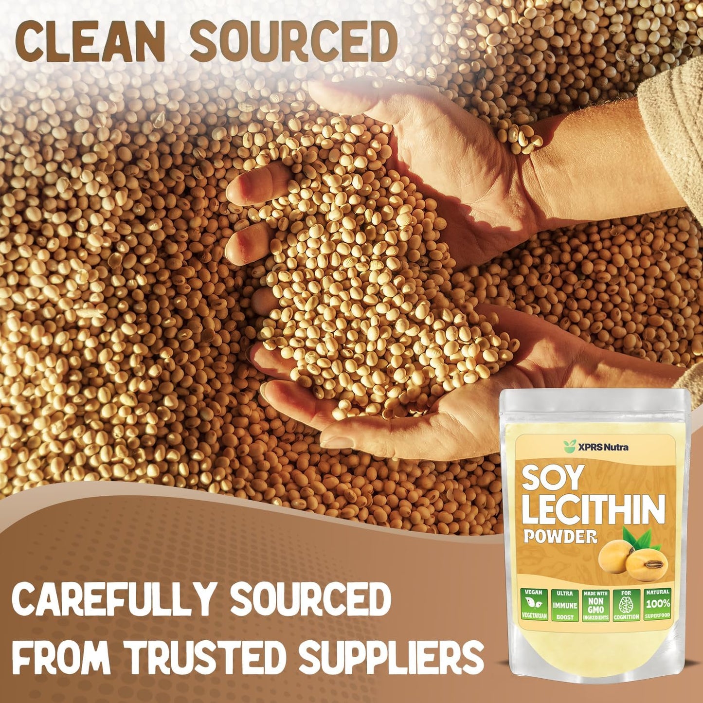 16 oz XPRS Nutra Food Grade Soy Lecithin Powder - Vegan-Friendly Fat Emulsifier for Cooking & Baking