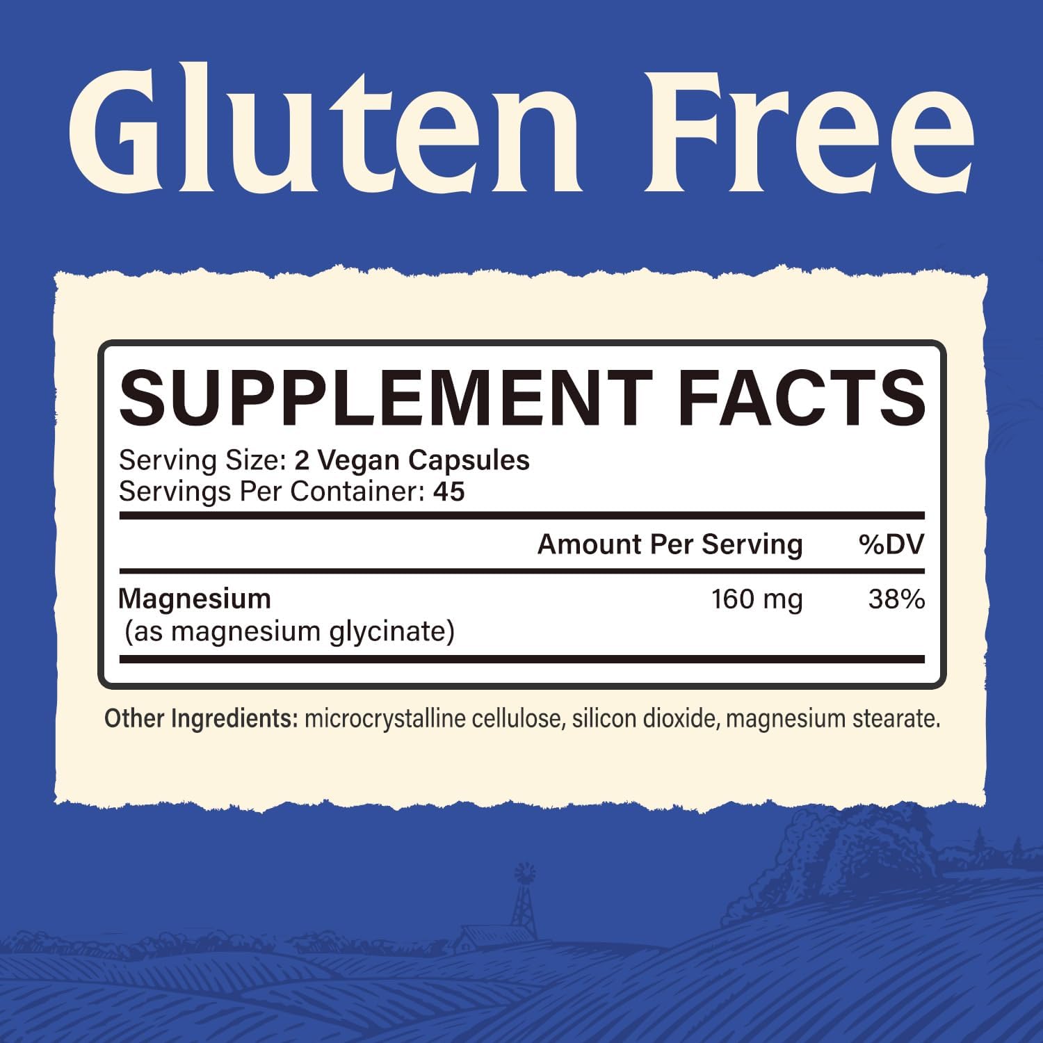 160mg Elixeed Magnesium Glycinate Capsules for Muscle, Bone & Nerve Health - Non-Buffered & Non-GMO - Maximum Bioavailability for Relaxation - 90 Count