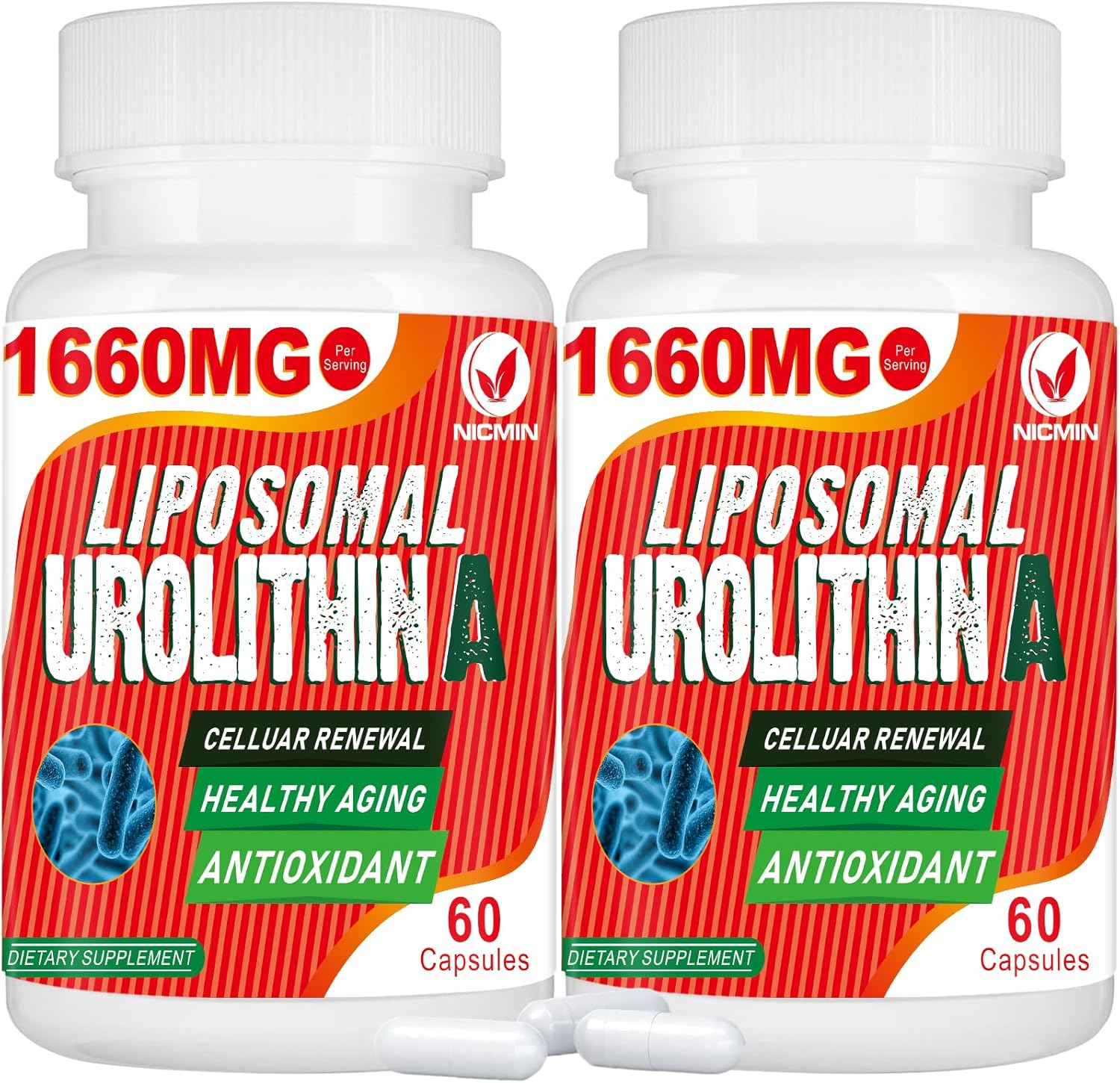 1660MG Liposomal Urolithin A Supplement - 120 Capsules by NICMIN