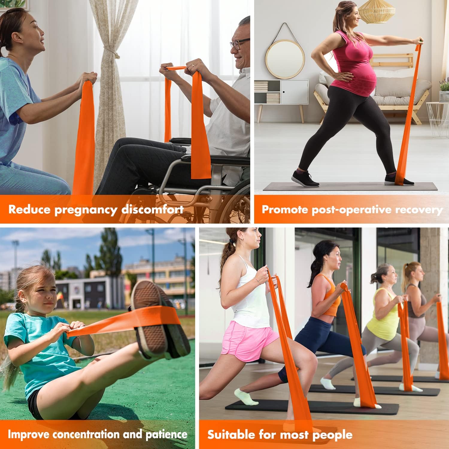 16.7ft Long HPYGN Exercise Bands for Yoga, Pilates, and Strength Training - Professional Latex Stretch Band for Physical Therapy and Rehab