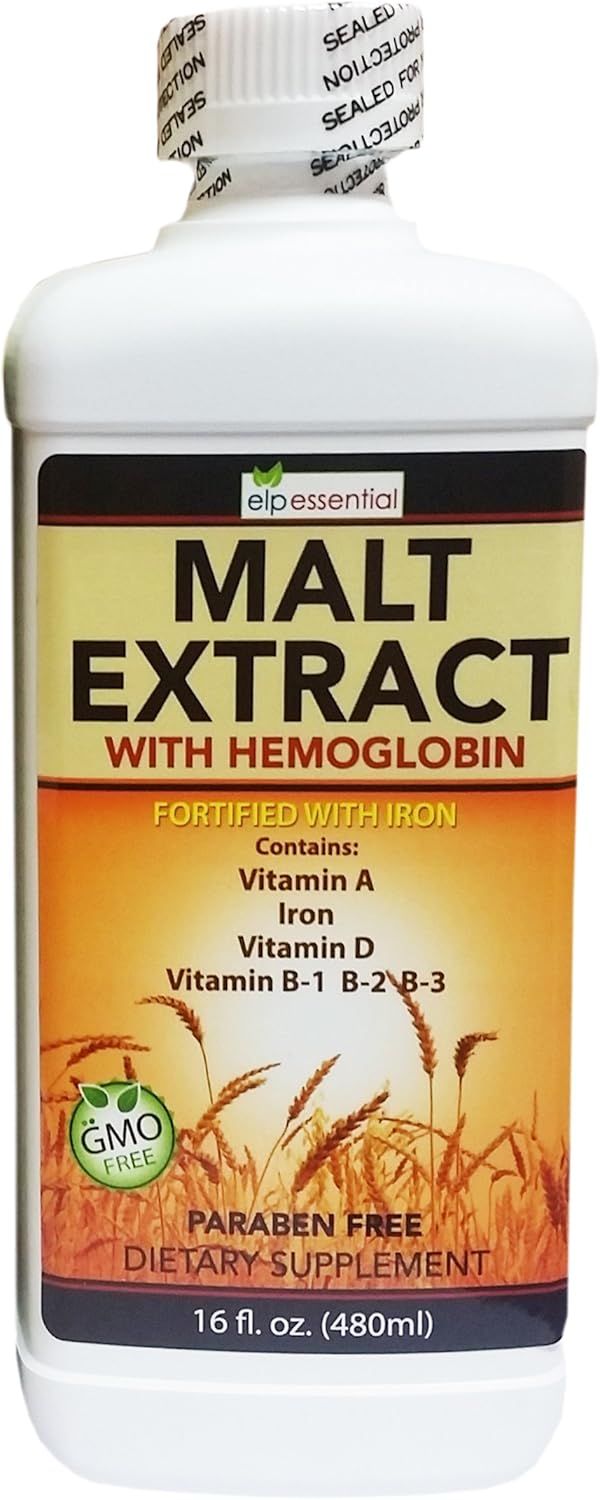 16oz (450ml) Iron Fortified ELP ESSENTIAL Malt Extract with Hemoglobin