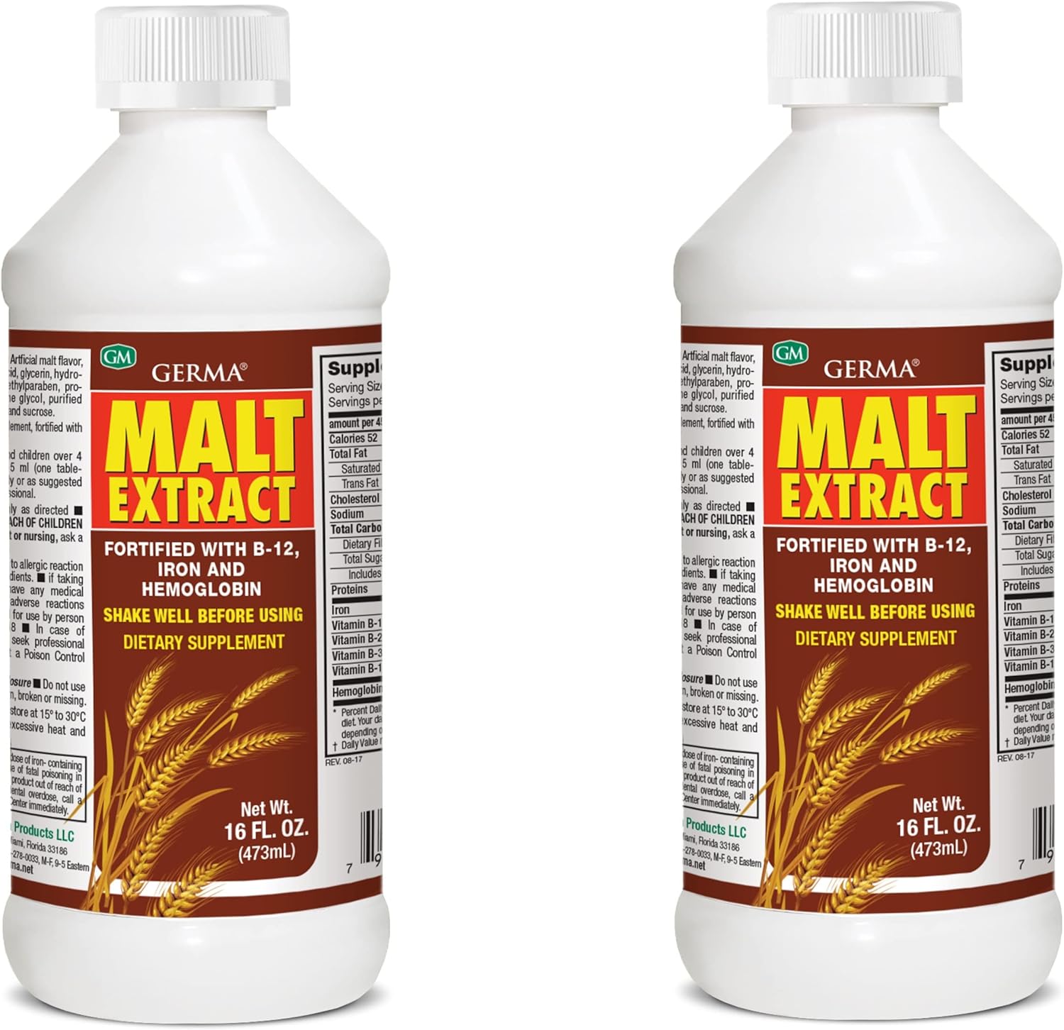 16oz Germa Malt Extract with B-12 and Iron - Pack of 2
