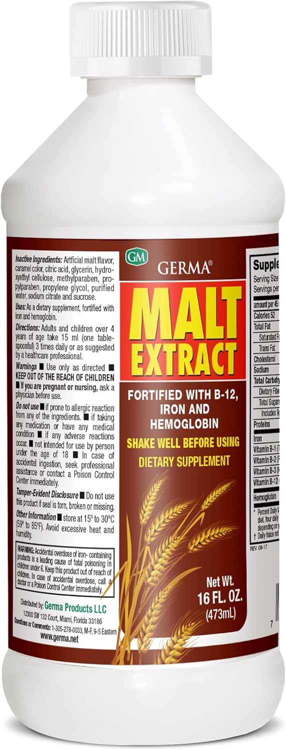 16oz Germa Malt Extract with B-12 and Iron - Pack of 2