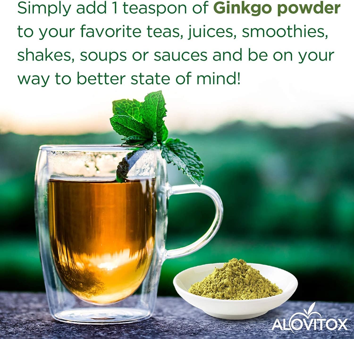 16oz Ginkgo Biloba Leaf Powder - Wildcrafted Herbal Tea Supplement from The Bloomin Herb Shoppe - Pure and Natural