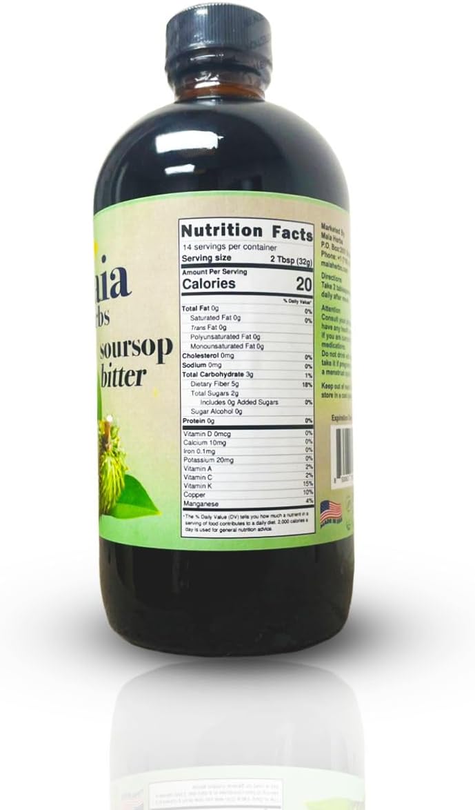 16oz Maia Herbs Soursop Bitters Liquid - Premium Immune System Support