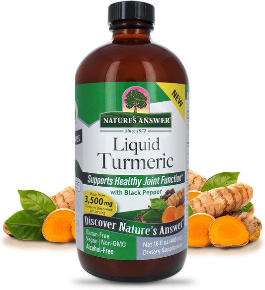16oz Nature's Answer Turmeric Liquid - 3500mg - Orange Flavor - Joint Support - Gluten-Free - Non-GMO