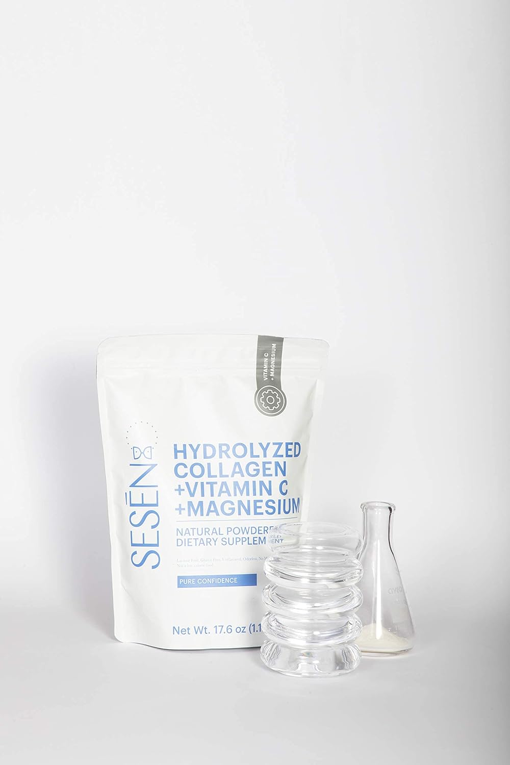 17.6 oz Blue SESN Hydrolyzed Collagen Powder with Vitamin C and Magnesium
