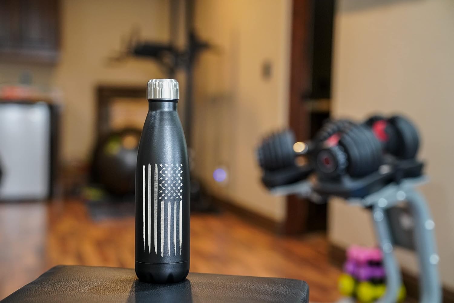 17oz American Flag Stainless Steel Water Bottle - Ideal for Gym, Hiking, Camping & Cycling - Double Wall Insulated