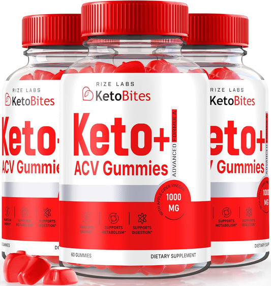 180 All Natural Apple Cider Vinegar Gummies for Advanced Slimming Formula by Rize Labs - Keto Bites Supplement