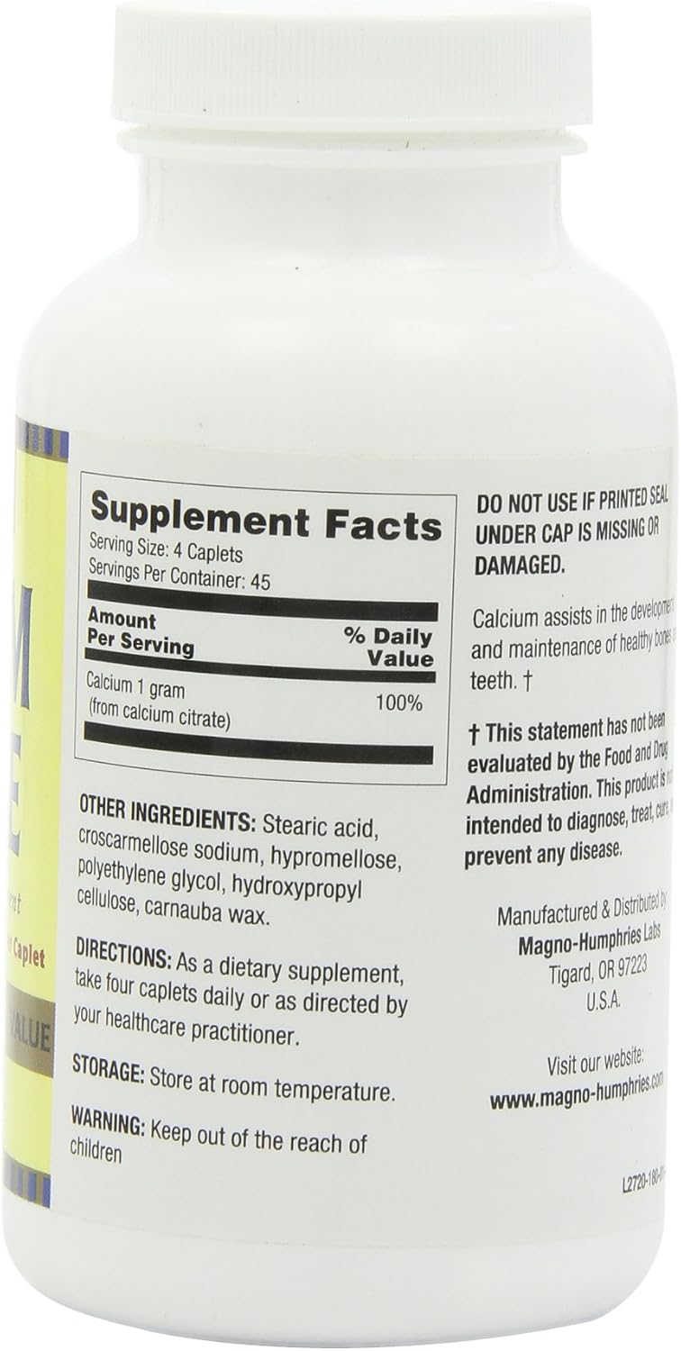 180 Caplets of Optimum Calcium Citrate Supplement for Bone Health and Support