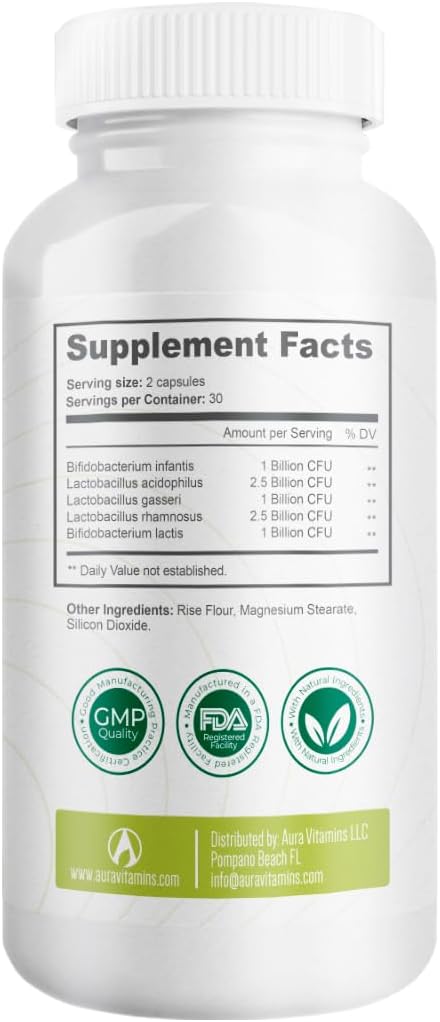 180 Capsules Bacticure High CFU Probiotic Formula for Digestive & Vaginal Health - Colon Cleanse, Prebiotics, Enzymes & Immune Support for Men & Women