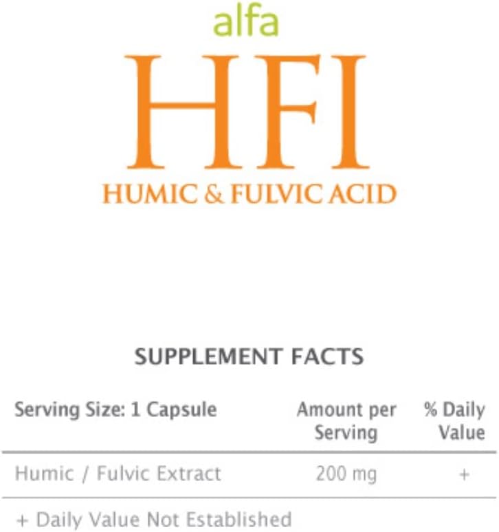 180 Capsules Bottle of Enzacta Alfa HFI Humic and Fulvic Acid Supplement