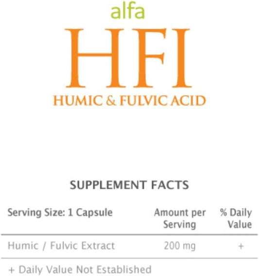 180 Capsules Bottle of Enzacta Alfa HFI Humic and Fulvic Acid Supplement