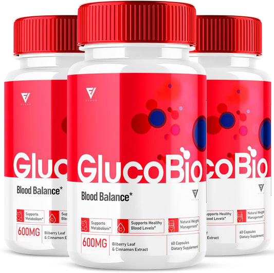 180 Capsules Fyvus GlucoBio Health Support Capsules - Natural Vitamin Formula for Overall Wellness - Glycogen Supplement