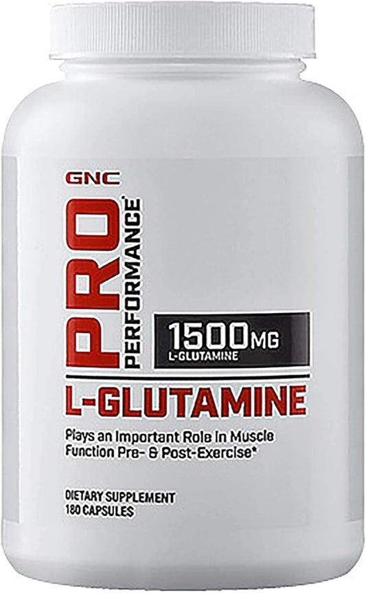 180 Capsules GNC Pro Performance L-Glutamine Supplement for Muscle Recovery