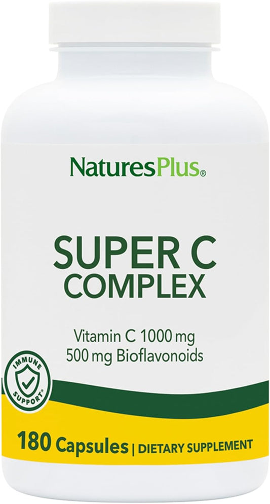 180 Capsules Natures Plus Super C Complex - High Potency Vitamin C Supplement