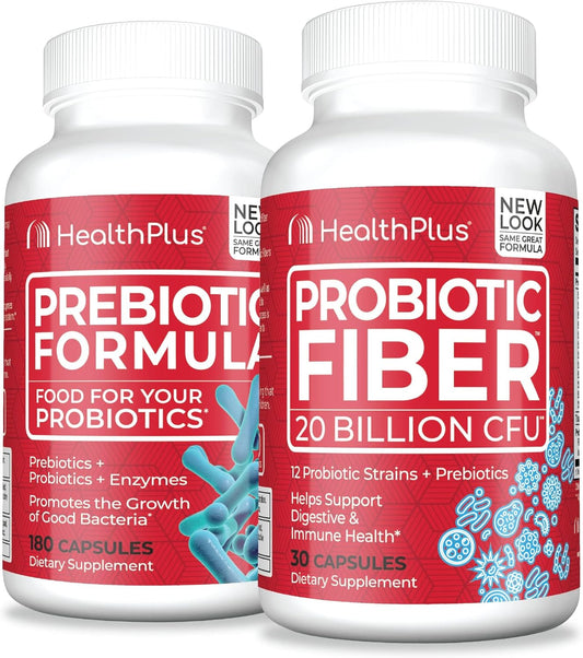 180 Capsules of Health Plus Prebiotic Formula & 30 Capsules of Probiotic Fiber Bundle (60 Servings)