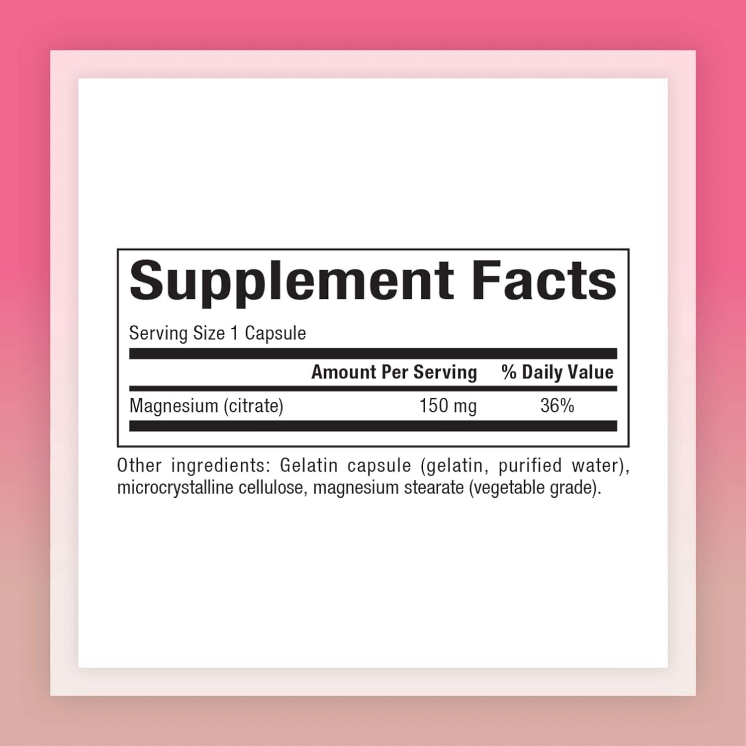 180 Capsules of Natural Factors Magnesium Citrate 150 mg for Muscle and Heart Health