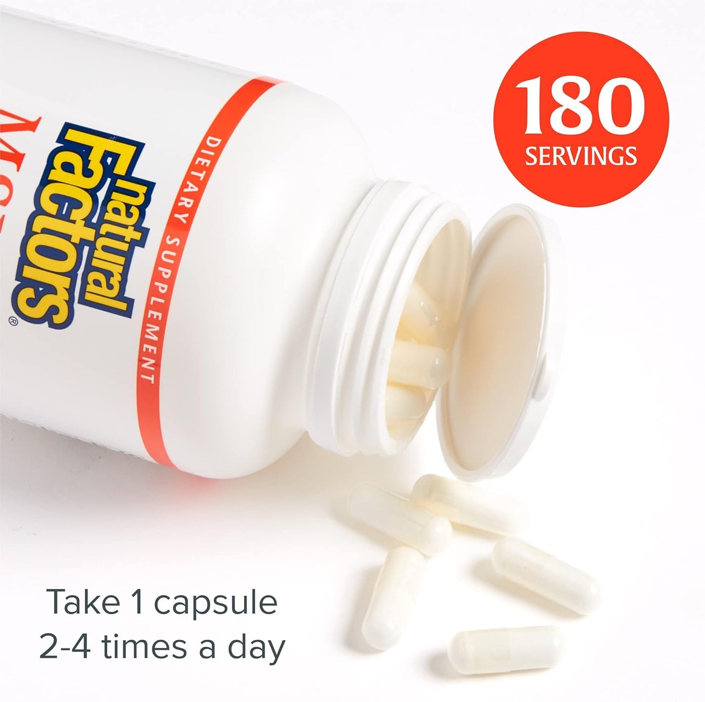 180 Capsules of Natural Factors MSM & Glucosamine Sulfate for Healthy Joints, Cartilage, and Connective Tissue