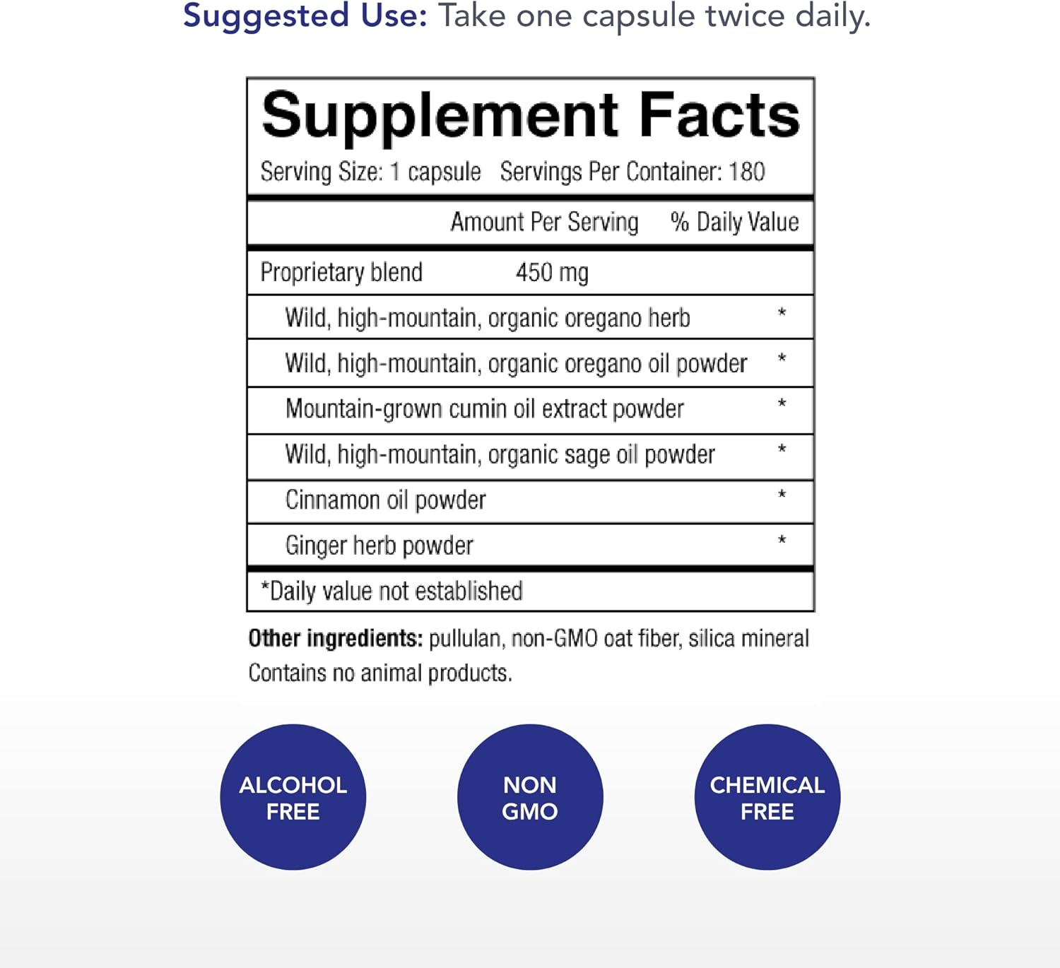 180 Capsules of Physician's Strength Oregacillin with Multiple Spice Extract for Respiratory Health Support - 180 Servings