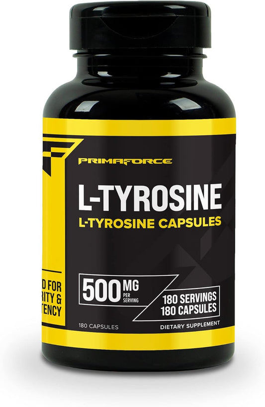 180 Capsules of Primaforce L-Tyrosine Supplement with 500mg Per Serving
