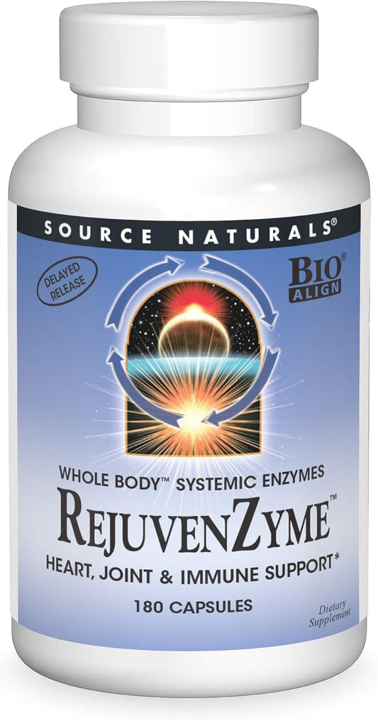 180 Capsules of Source Naturals RejuvenZyme for Heart, Joint, and Immune Support