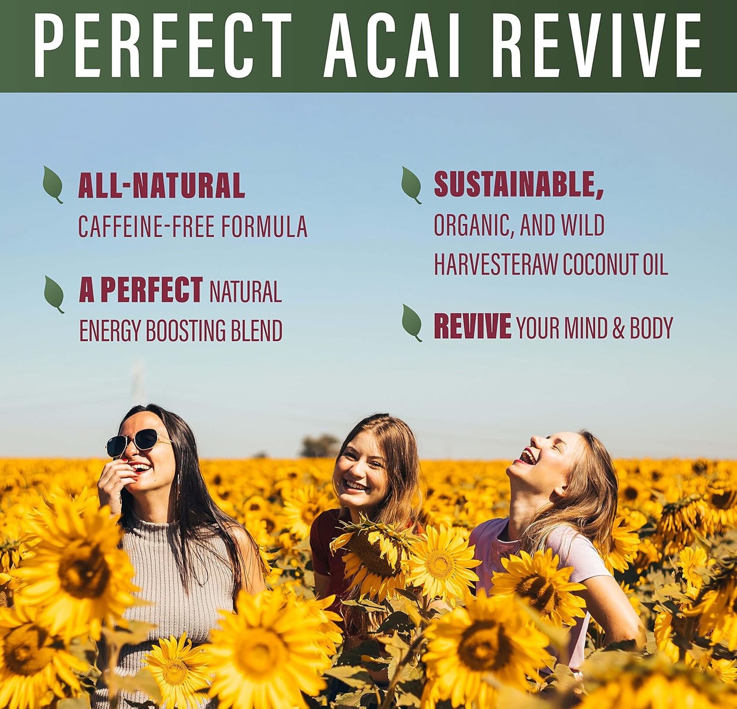 180 Capsules Perfect Acai Revive with Organic Acai, Cordyceps, Grape Seed Extract, and Rhodiola Rosea