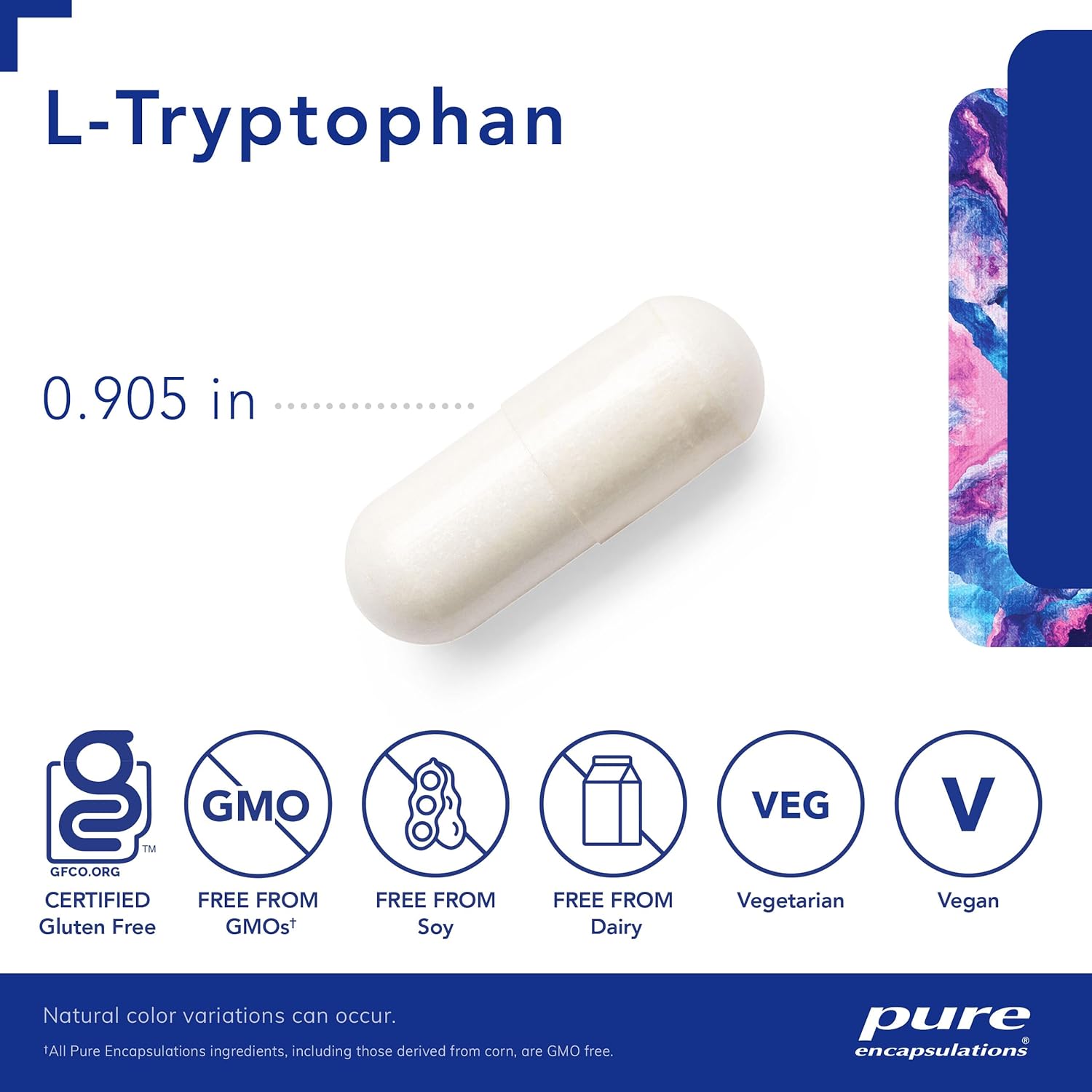 180 Capsules Pure Encapsulations L-Tryptophan Amino Acid Supplement for Relaxation, Serotonin Support, PMS, and Sleep