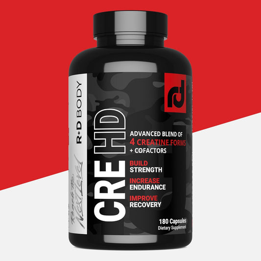 180 Capsules R+D Body CreHD with Advanced Creatine Blend + Cofactors for Lean Muscle Support, Endurance, and Recovery