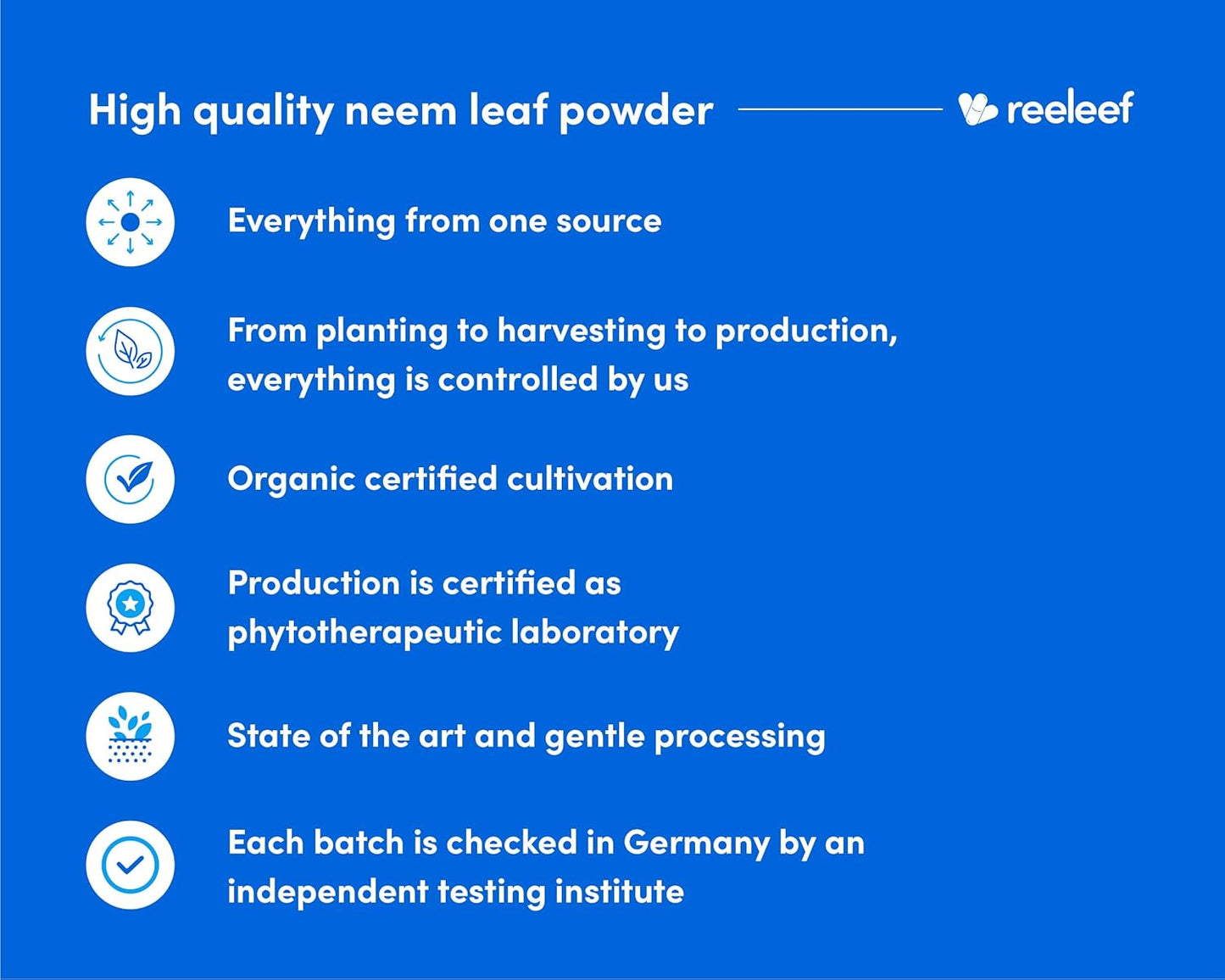 180 Count 330mg Pure Neem Leaf Capsules - Certified Organic Neem Powder - Vegan - No Additives