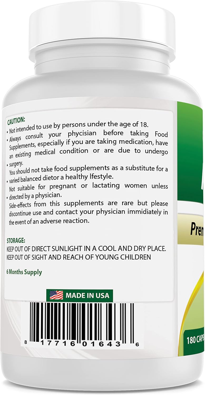 180 Count Best Naturals Alfalfa Green Super Food Capsules - 500 mg per Capsule