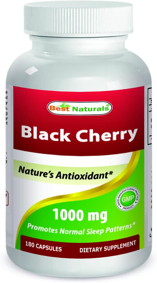 180 Count Best Naturals Black Cherry Capsules - 1000 Mg, High Quality Dietary Supplement
