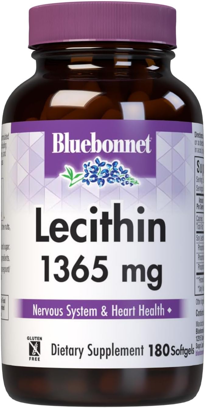 180 Count BlueBonnet Lecithin Supplement for Cognitive Health & Liver Support