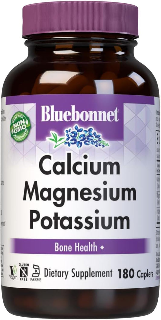 180 Count BlueBonnet Off-White Caplets with Calcium, Magnesium, and Potassium