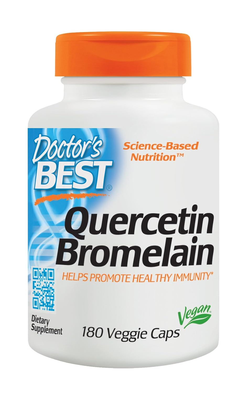 180 Count Doctor's Best Quercetin Bromelain Capsules for Immune Support and Allergy Relief