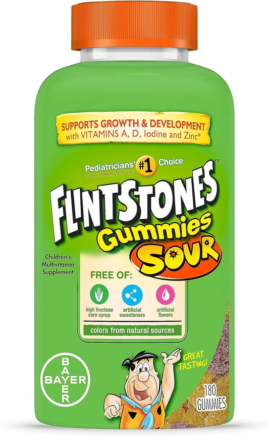 180-Count Flintstones Kids Multivitamin Gummies with Vitamins C, B6, B12, A & D - Supports Growth and Development
