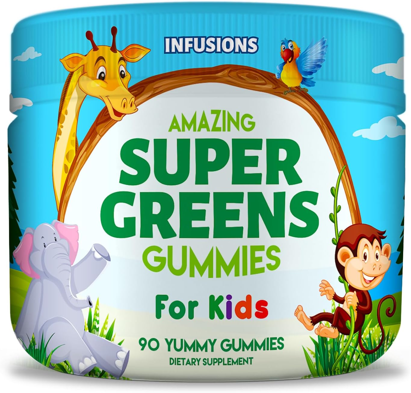 180 Count Kids Superfood Gummies with Super Fruits and Greens | Soft, Delicious, Gluten-Free, Non-GMO