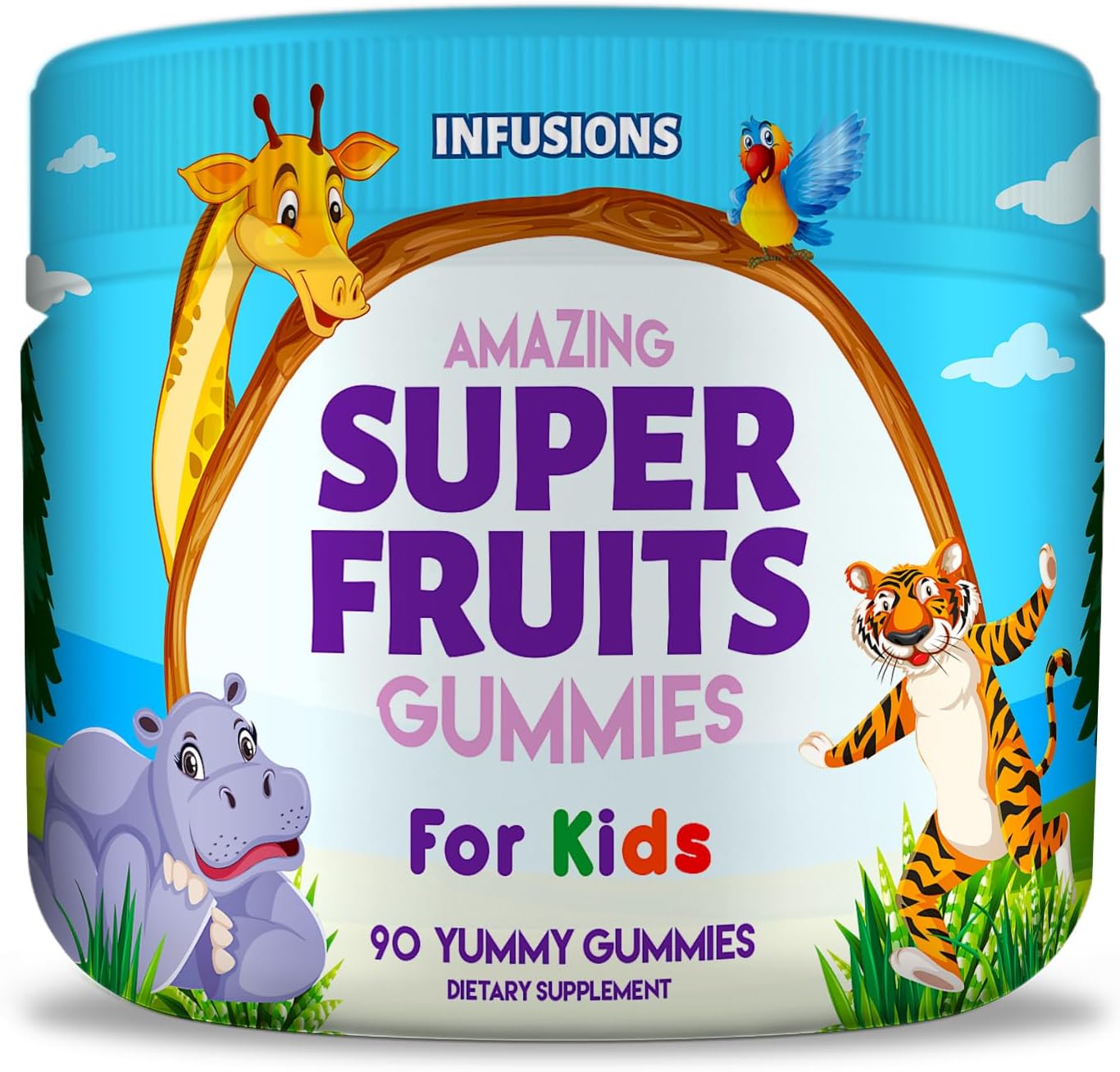 180 Count Kids Superfood Gummies with Super Fruits and Greens | Soft, Delicious, Gluten-Free, Non-GMO