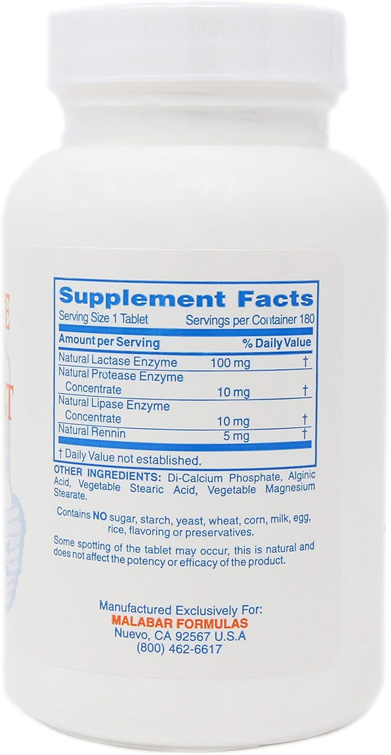 180 Count Malabar Complete Milk Digestant for Improved Digestion and Gut Health