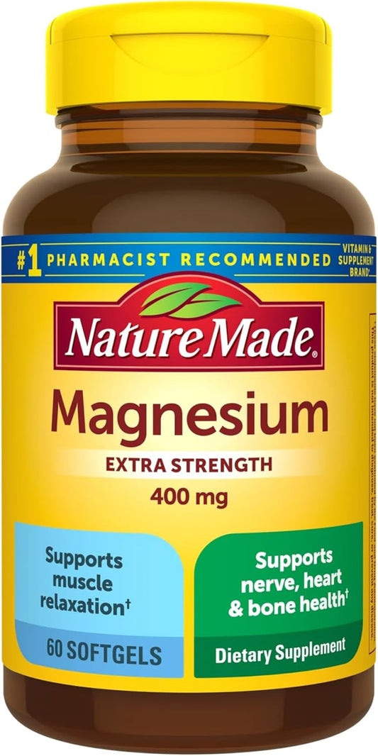 180-Count OProCyn NatureMade Extra Strength Magnesium 400 mg Softgels for Bone Health