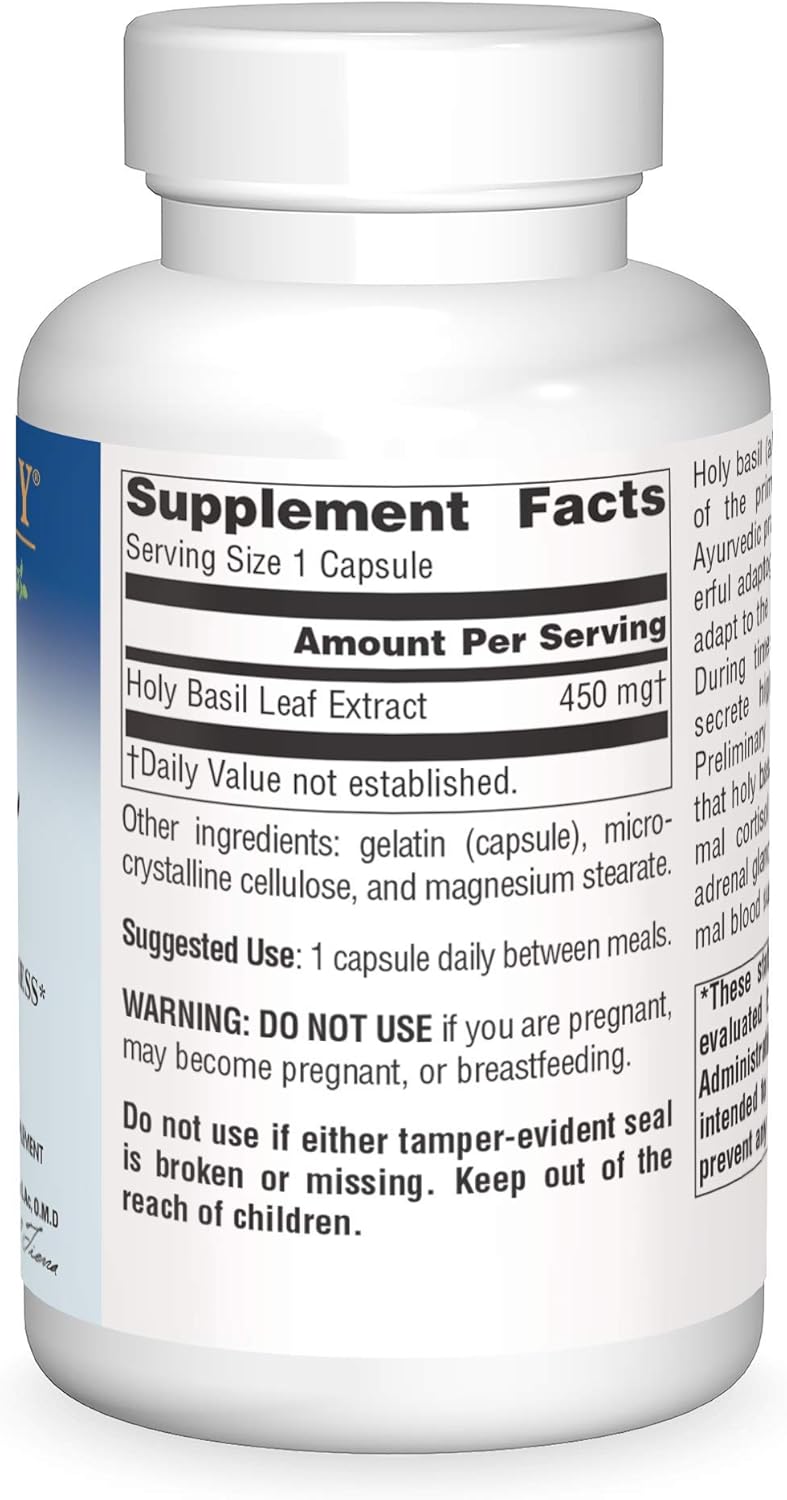 180 Count Planetary Herbals Holy Basil Extract Capsules for Centered Calmness