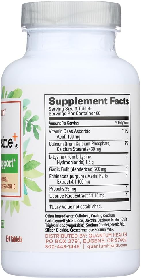 180 Count Quantum Super Lysine - Immune Support Supplement