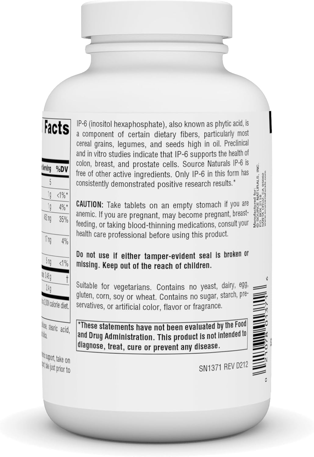 180 Count Source Naturals IP-6 Tablet - Immune Support Supplement