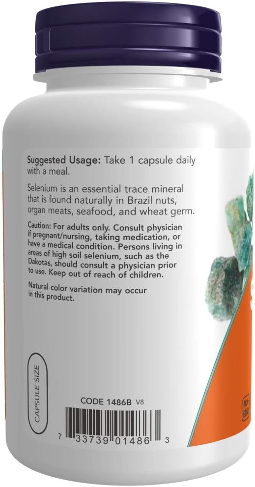 180 ct NOW Foods Selenium 200 mcg VCaps - Immune Support Supplement