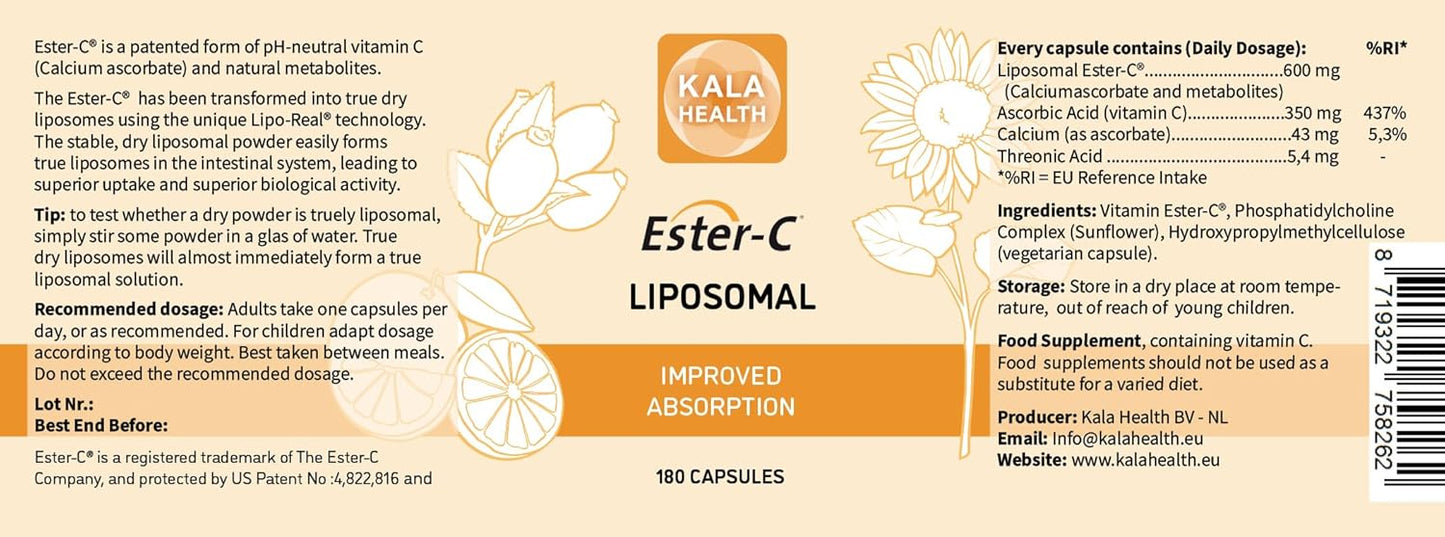 180 Liposomal Ester C Capsules for Optimal Vitamin C Absorption - BoostGo Australia