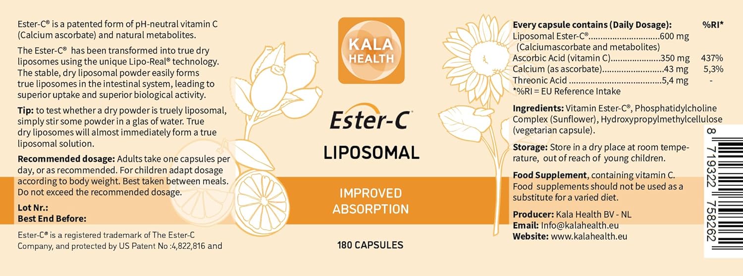 180 Liposomal Ester C Capsules for Optimal Vitamin C Absorption - BoostGo Australia