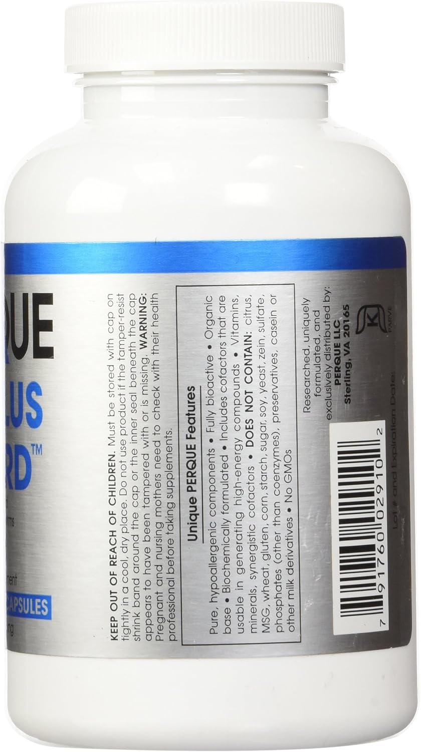 180 Vegetable Capsules of PERQUE Mg Plus Guard - High Absorption Magnesium Supplement